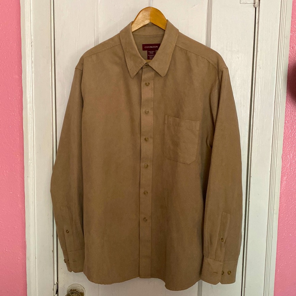 Large men’s long sleeve button down shirt feels like suede Covington brand